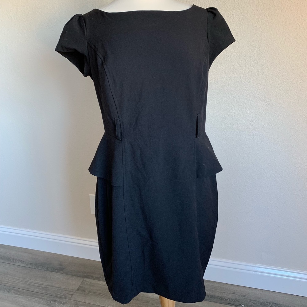 Suit Material Half Peplum Black Dress